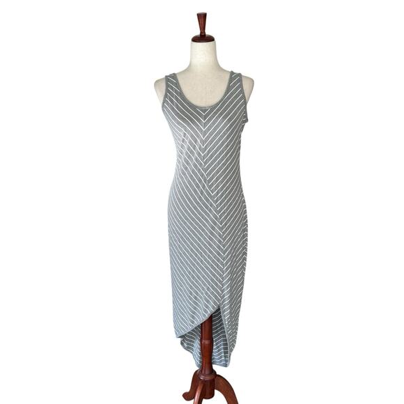 Athleta Women's Medium Maxi Dress "Heather Grey Cross-Shore" Sleeveless (box 15) - Picture 2 of 9